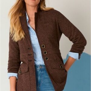 Nic + Zoe Editor Knit Blazer Jacket, Coffee Bean XXL New